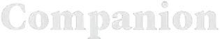 Word 'Companion' in a serif font on a transparent background.